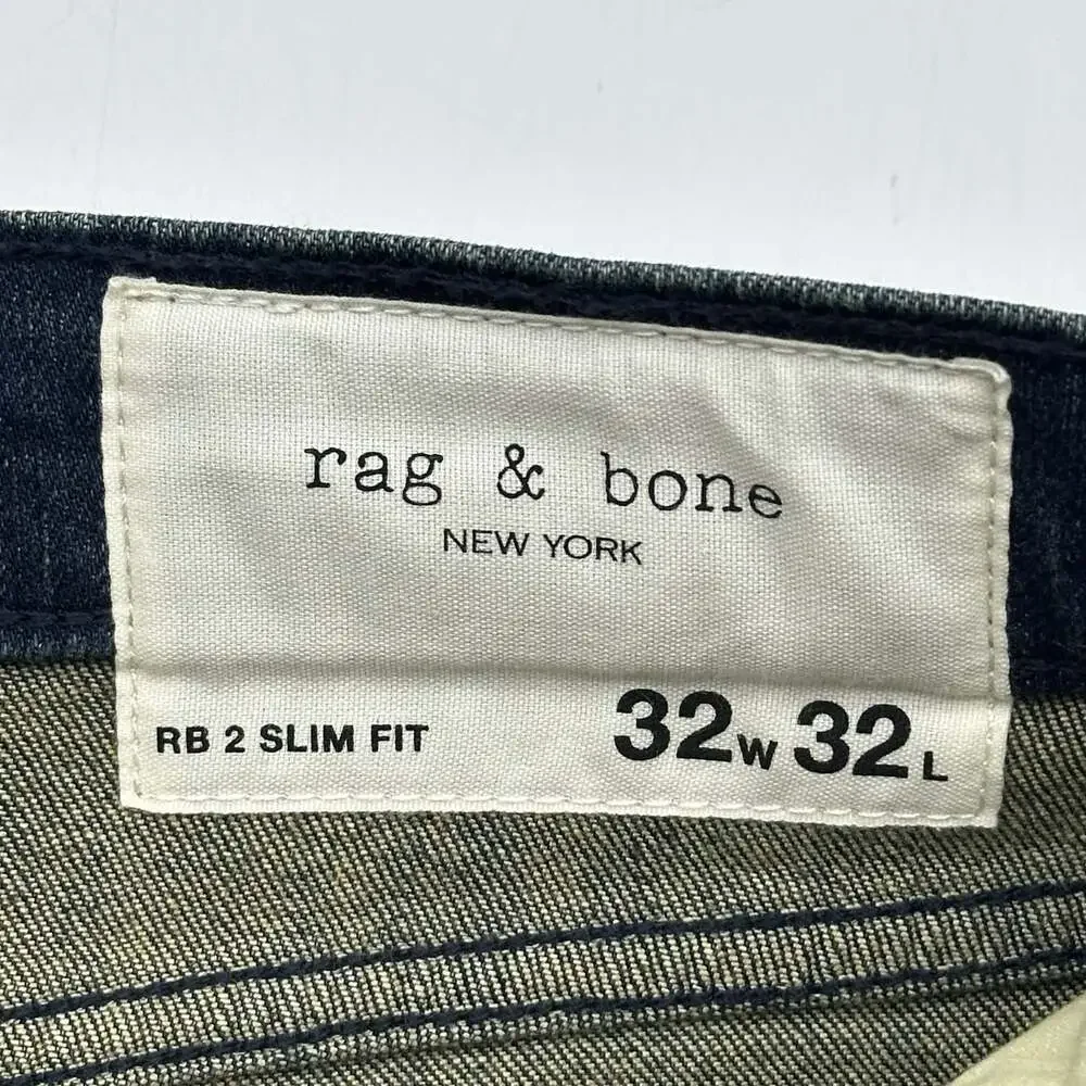 Rag & Bone Fit 2 Slim Fit Quincy Size 32x32 Dark Wash Denim Jeans NWT MSRP $238